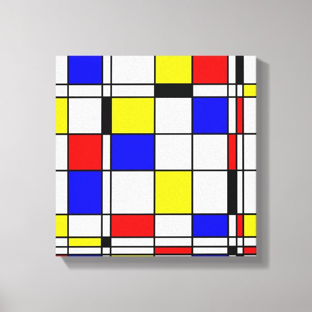 Mondriansk färgstark, minimalistisk De Stijl Moder Canvastryck (Framsida)
