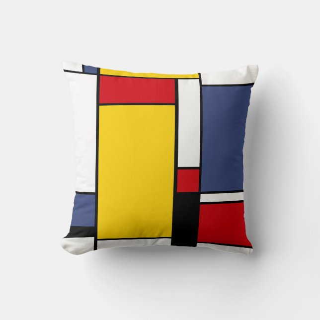 Mondriansk inspirerad modern Geometric Stil Art. Kudde (Framsida)