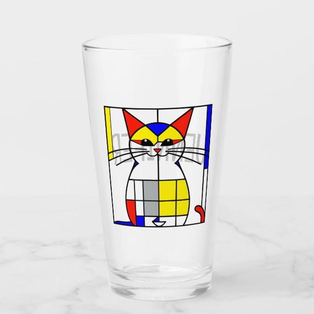 Mondriansk katt glaskopp (Framsida)