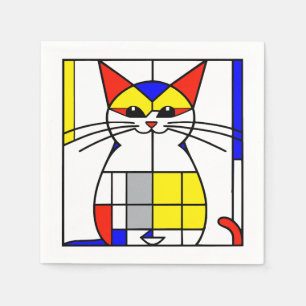 Mondriansk katt pappersservett