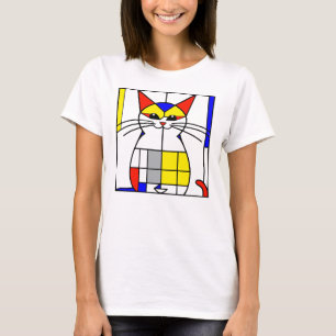 Mondriansk katt t shirt