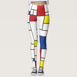 Mondriansk minimal geometrisk De Stijls moderna ko Leggings
