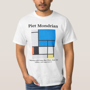 Mondriansk sammansättning med stor blå Flygplan T Shirt