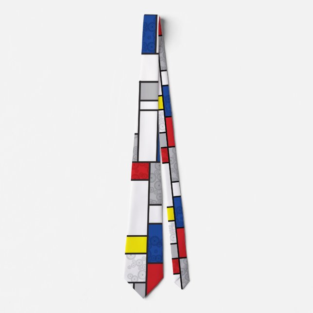 Mondriska retro-cirklar Minimalist De Stijl-Modet  Slips (Framsida)