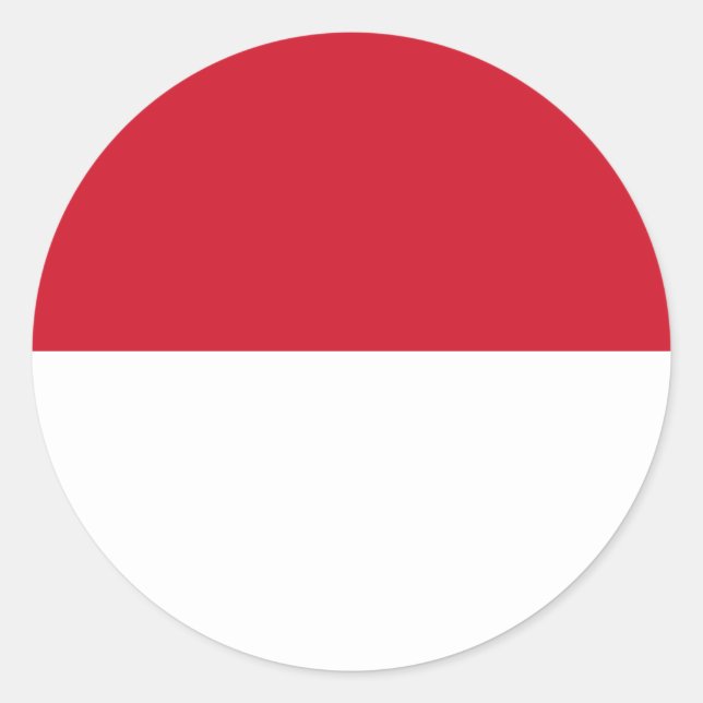 Monégasque Flagga, Flagga Monaco Runt Klistermärke (Framsida)