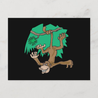 Moneky hängande i träd vykort