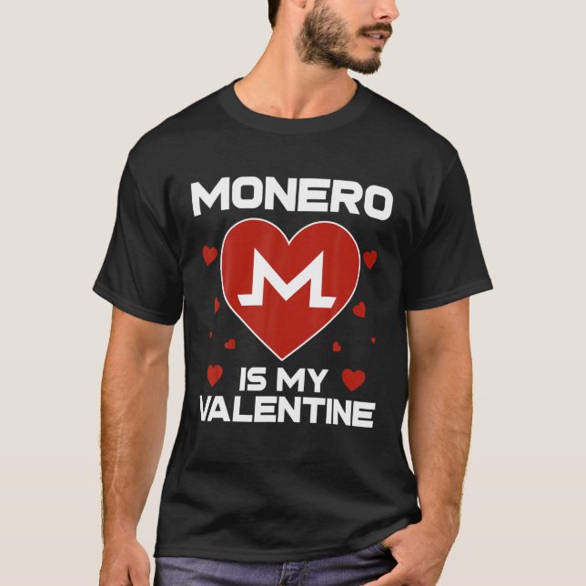 Monero är min Valentine XMR-mynning till Måne Cryp T Shirt (Framsida)