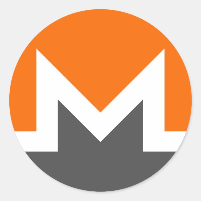 Monero Cryptocurrency Round-etikett Runt Klistermärke (Framsida)