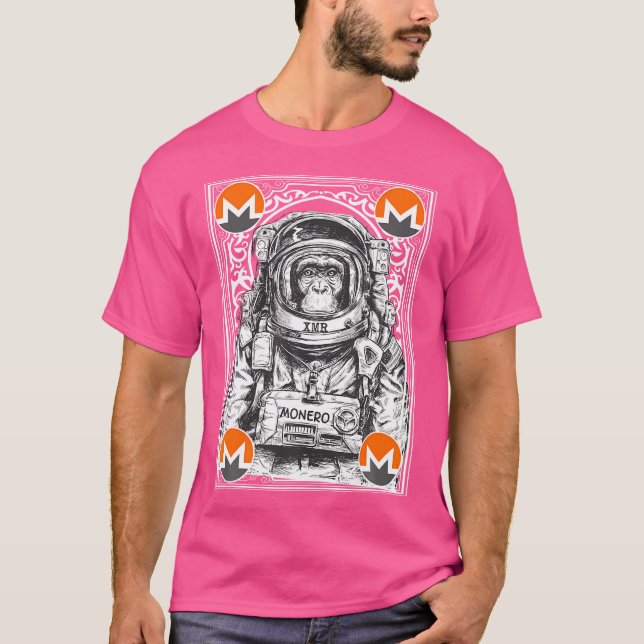 Monero Space-kryptografiväxel i Monkey Crypto Art  T Shirt (Framsida)