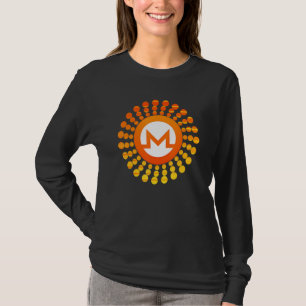 Monero Xmr Crypto Currency Circle Orange Sunset T Shirt