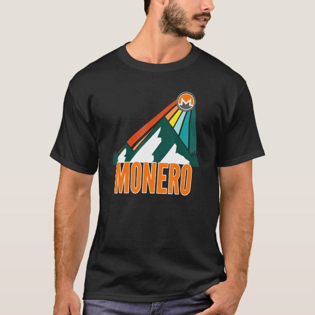 Monero Xmr Crypto Mountain Sol Rays Cryptocurrency T Shirt (Framsida)
