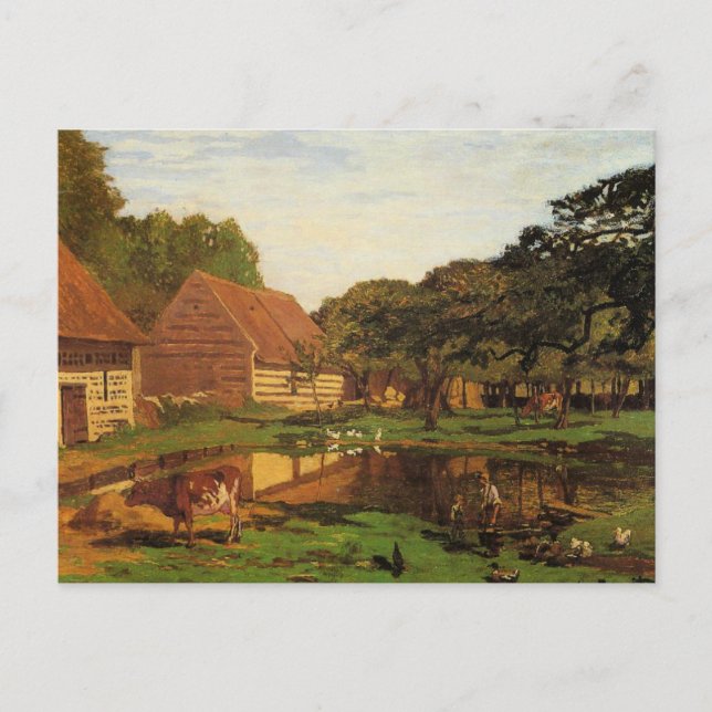 Monet - A Farmyard i Normandie, bra art. Vykort (Framsida)