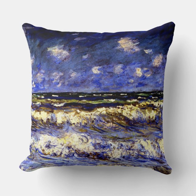 Monet - A Stormy Sea Kudde (Framsida)