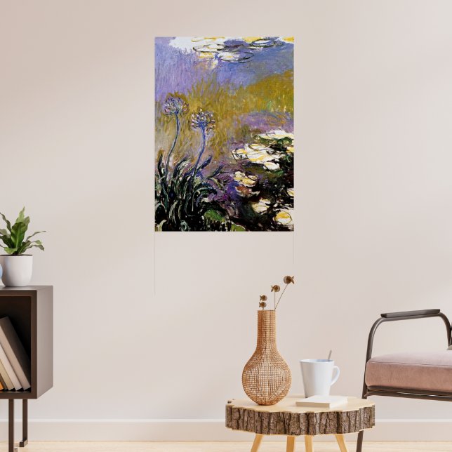 Monet-Agapanthus, bra art. Poster (Vardagsrum 3)
