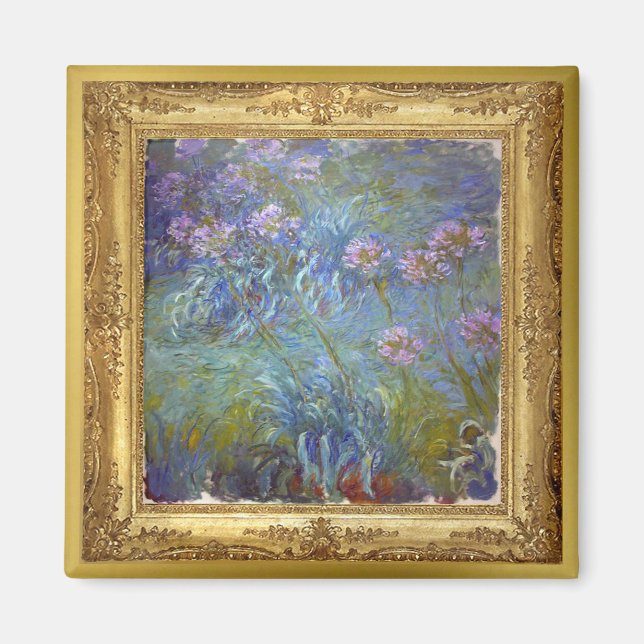 Monet Agapanthus Flowers mästerverk Magnet (Framsidan)