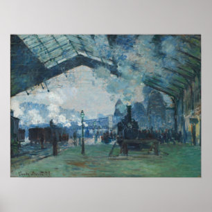 Monet - Ankomst av Normandie Tåg Poster
