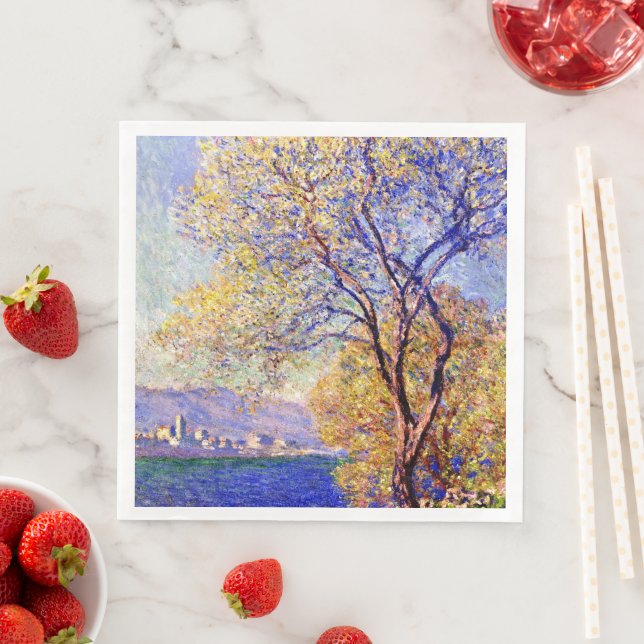 Monet - Antibes Seen från Salis Gardens. Pappersservett (Insitu)