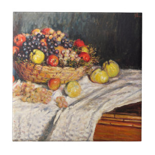 Monet - Äpplen och druvor. Kakelplatta