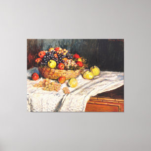Monet - Äpplen och druvor, likörmålning Canvastryck