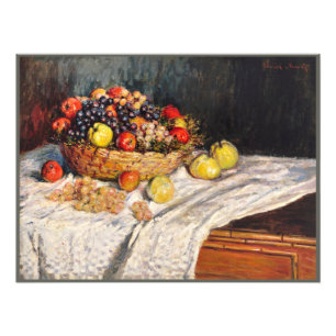 Monet - Äpplen och druvor, likörmålning Fototryck