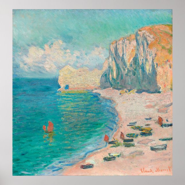 Monet är Beach och Falaise d'Bland Poster (Framsidan)
