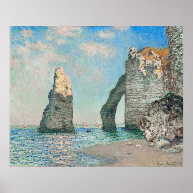 Monet är klipporna vid Étretat Poster (Framsidan)