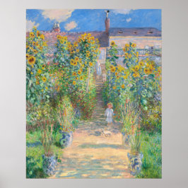 Monet är konstnärens Garden på Vétheuil Poster