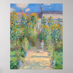 Monet är konstnärens Garden på Vétheuil Poster