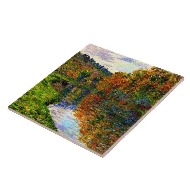 Monet - Arm i Jeufosse, hösten Kakelplatta (Sidan)