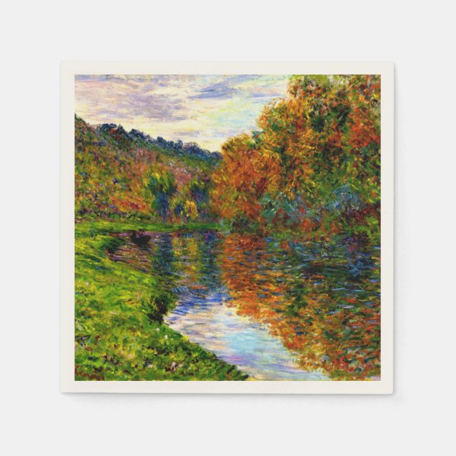 Monet - Arm i Jeufosse, hösten. Pappersservett (Framsidan)