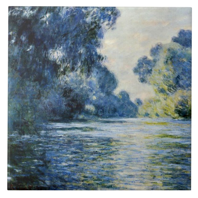 Monet - Arm i Seine vid Giverney Kakelplatta (Framsidan)
