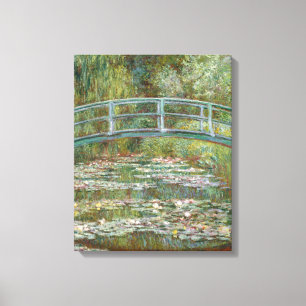 Monet Art Bridge över Vatten Lilies damm Canvastryck