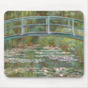 Monet Art Bridge över Vatten Lilies damm Musmatta