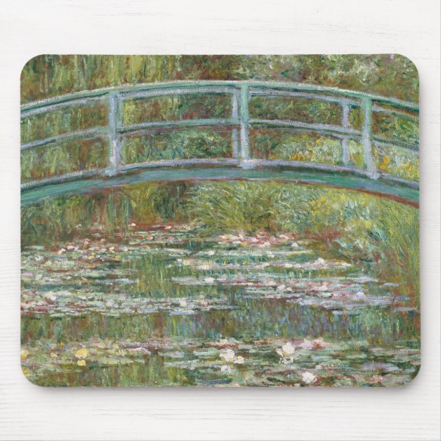 Monet Art Bridge över Vatten Lilies damm Musmatta (Framsidan)