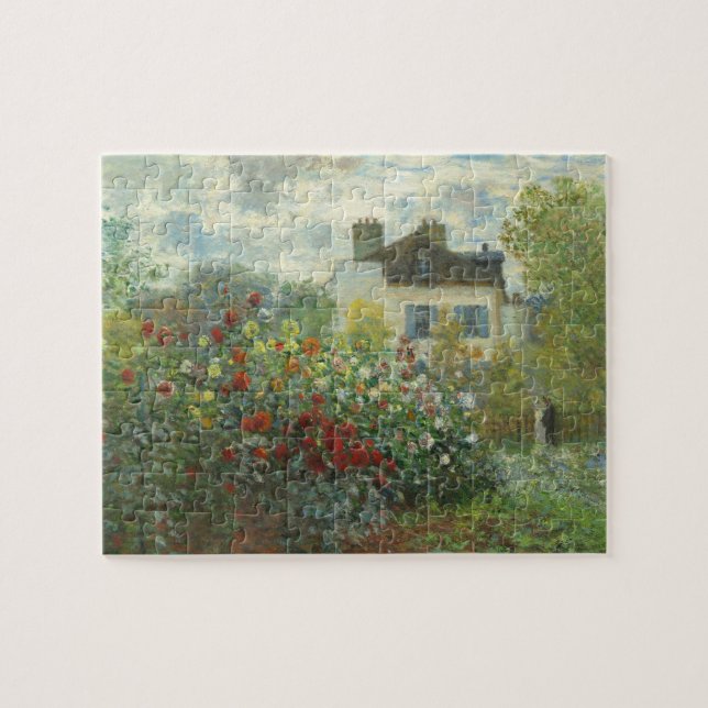 Monet Artists Garden in Argenteuil Painting Pussel (Horisontell)