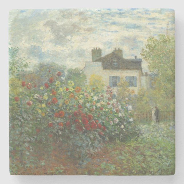 Monet Artists Garden in Argenteuil Painting Stenunderlägg (Framsidan)