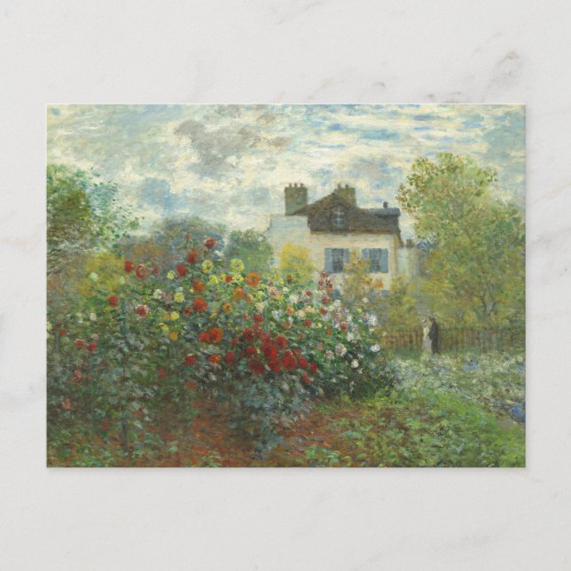Monet Artists Garden in Argenteuil Painting Vykort (Framsida)