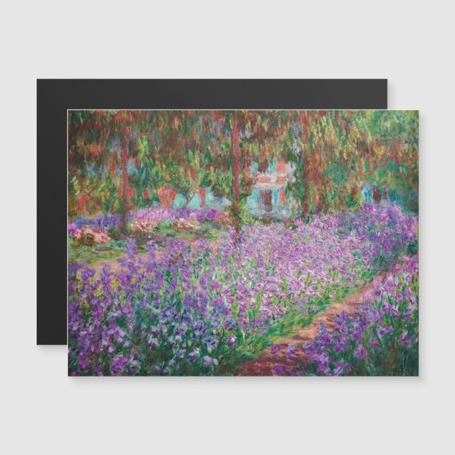 Monet - Artists Garden på Giverny Magnetic Card (Fram/baksida)