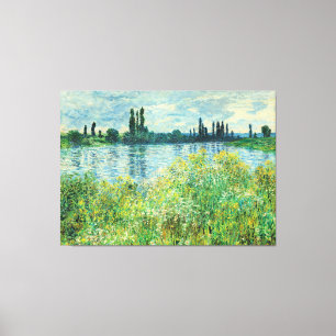 Monet - Banker i Seine vid Vetheuil Canvastryck