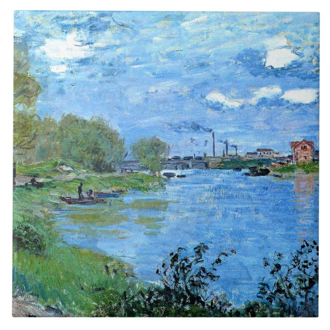 Monet - Bankerna Seine vid la Grand Jatte. Kakelplatta (Framsidan)