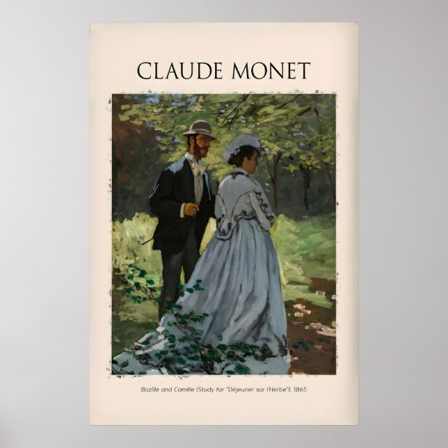Monet Bazille och Camille Déjeuner sur l Herbe Poster (Framsidan)