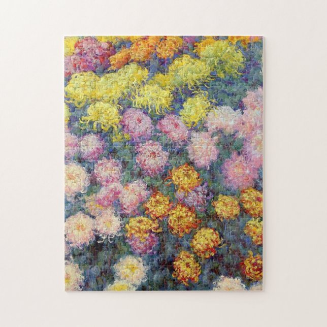 Monet - Bed av Chrysanthemums Pussel (Vertikal)