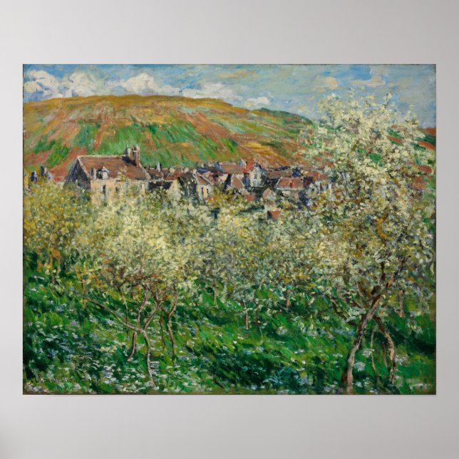 Monet - Blommar Plum Träd Poster (Framsidan)