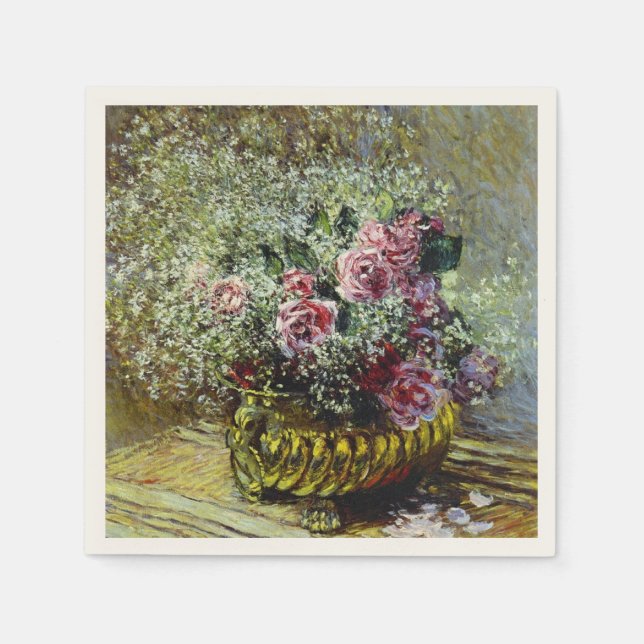 Monet - Blommor i en pott Pappersservett (Framsidan)