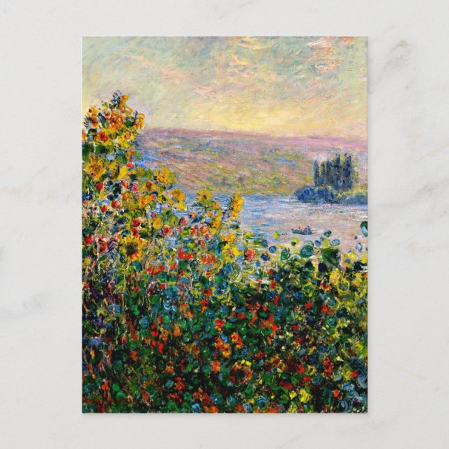 Monet - Blommor i Vetheuil Vykort (Framsida)