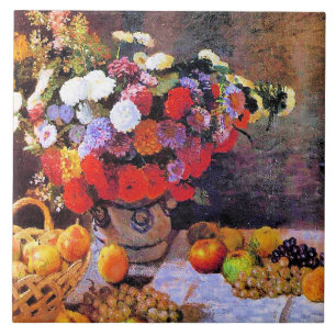 Monet - Blommor och frukt Kakelplatta