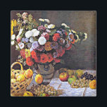 Monet - Blommor och frukt Magnet<br><div class="desc">Monet - Blommor och fruktkylskåp. VIRGINIA5050* - Kreativ och ovanliga presenter för tillfällen på www.zazzle.com/virginia5050*</div>