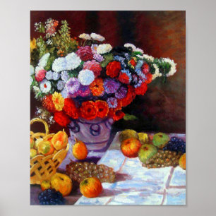 Monet blommor och frukt poster