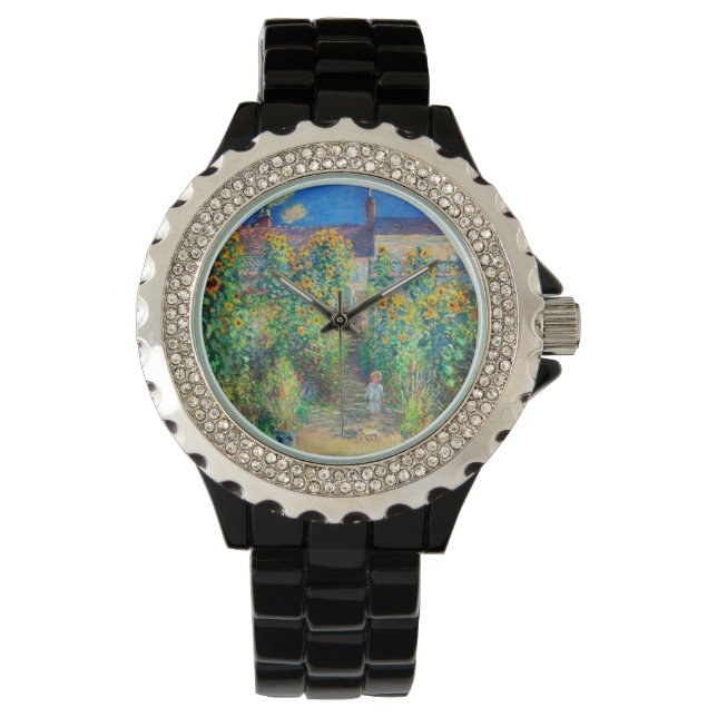 Monet-Blomsterträdgård Armbandsur (Framsida)