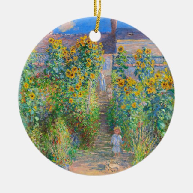 Monet-Blomsterträdgård Julgransprydnad Keramik (Framsidan)